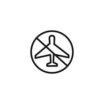 No flight or fly zone icon logo sign vector outline Illustrazione stock