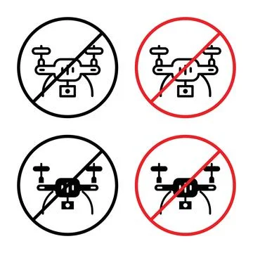 No Fly Drones Allowed Sign Ensure Privacy and Safety in Restricted Airspace Stock Illustration