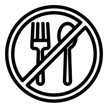 No food line icon vector illustration isolated on white background Stock Illustration