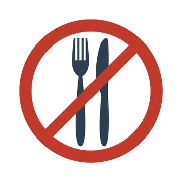 No Food Sign on white background. Stock Illustration