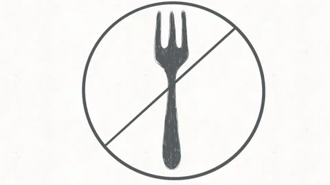 No Fork Sign Animation Stock Footage 335475017