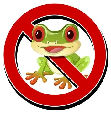 No Frogs Allowed Red Prohibition Sign Illustration Stock Illustration