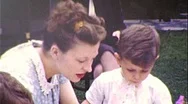 No! Fussy Eater Mother Feeds Son Little Boy 1950S Vintage Film Home Movie  Stock Footage