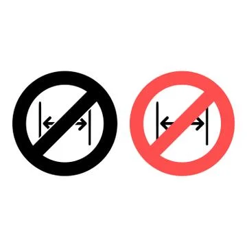No gap, text icon. Simple glyph, flat vector of text editor ban, prohibition, Stock Illustration