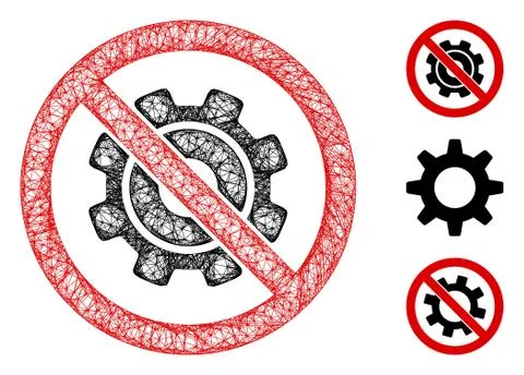 No Gearwheel Polygonal Web Vector Mesh Illustration Stock Illustration