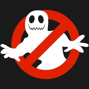 No ghosts allowed sign vector illustration spooky character with red Stock Illustration