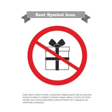 No gift box icon 스톡 일러스트