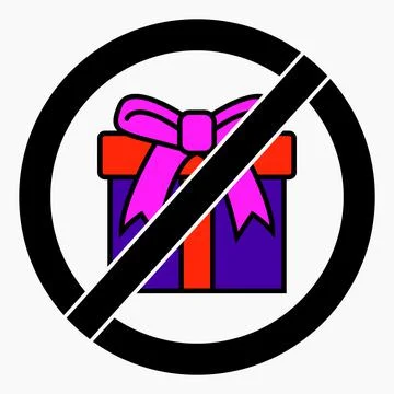 No gift icon. Present ban. Stock Illustration