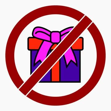 No gift icon. Present ban. Stock Illustration