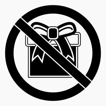 No gift icon. Present ban. Stock Illustration