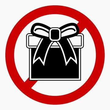 No gift icon. Present ban. Stock Illustration