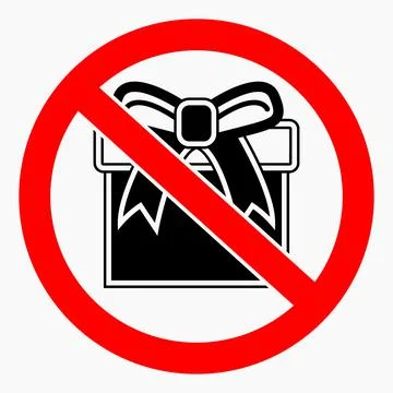 No gift icon. Present ban. Stock Illustration