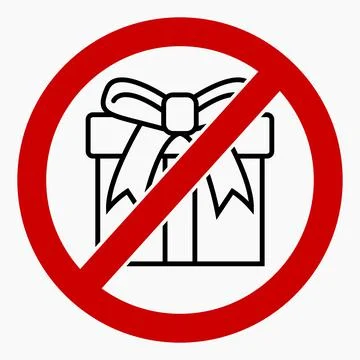 No gift icon. Present ban. Stock Illustration