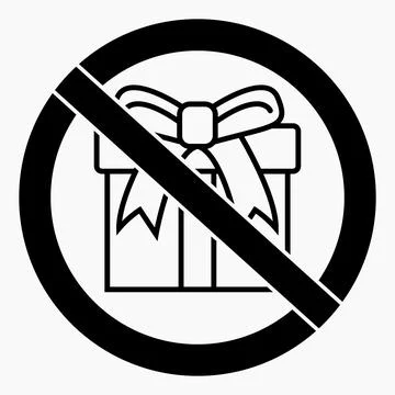 No gift icon. Present ban. Stock Illustration