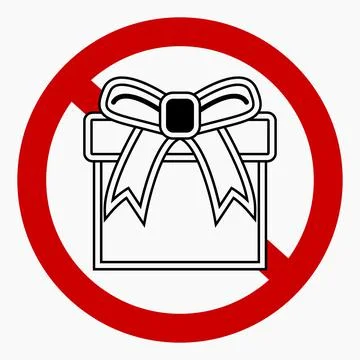 No gift icon. Present ban. Stock Illustration