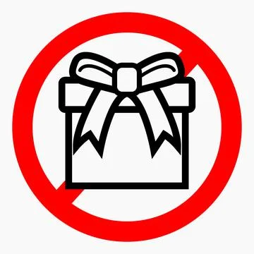 No gift icon. Present ban. Stock Illustration