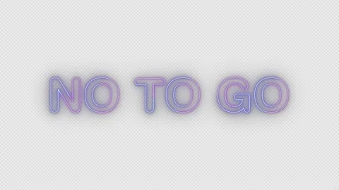 No to go neon effects, text animation on transparent background Stock Footage 303584779