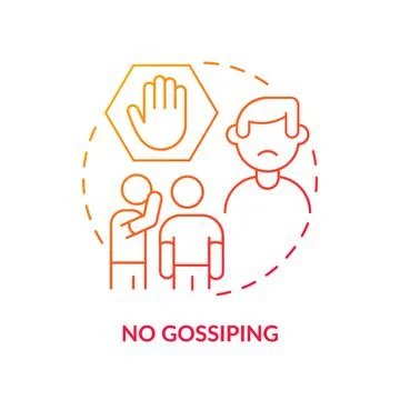 No gossiping red gradient concept icon Stock Illustration