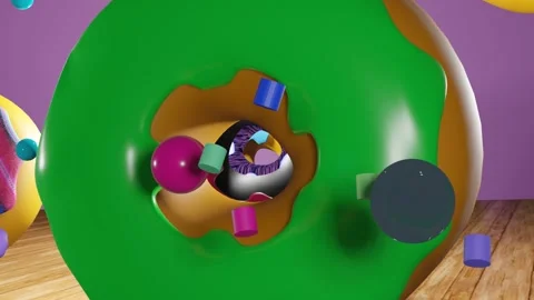 No Gravity doughnut Animation Stock Footage 250342032