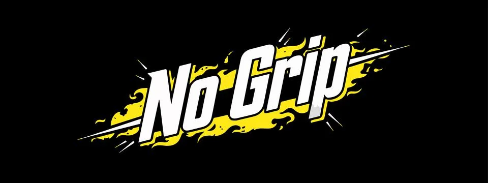 No Grip Decal Design Vector – Bold Motorsport Graphic for Stickers Stock Illustration
