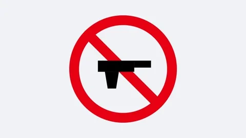 No Guns Allowed Sign Symbol Icon Animation. Stock Footage 333373774