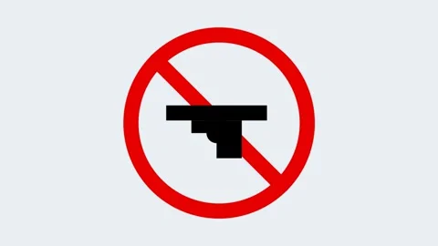 No Guns Allowed Sign Symbol Illustration. Stock Footage 333373779