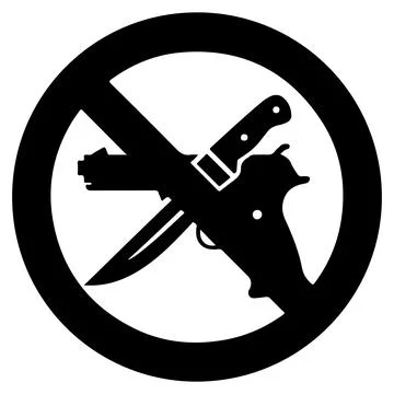 No guns vector icon. Flat No guns symbol is isolated on a white background. Stock Illustration