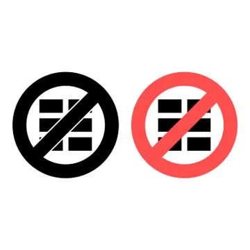 No gutter, text icon. Simple glyph, flat vector of text editor ban, prohibiti Stock Illustration