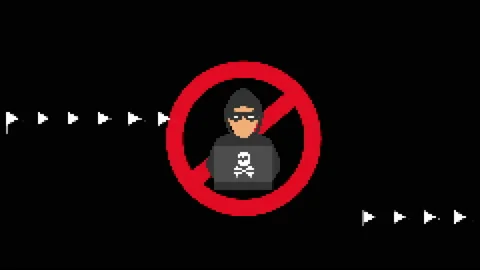 No hacker glitch icon animated. Stock Footage 168347863