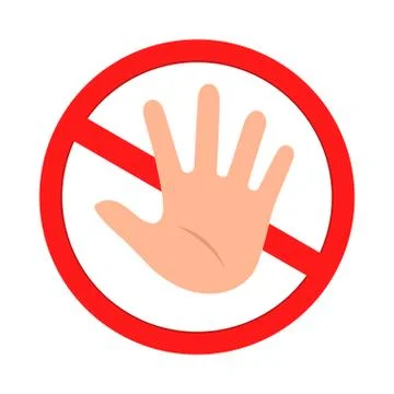 No Hand allowed. Do not touch sign. Vector Illustration Stock Illustration