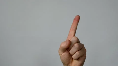 No hand gesture on gray background Stock Footage 238355148