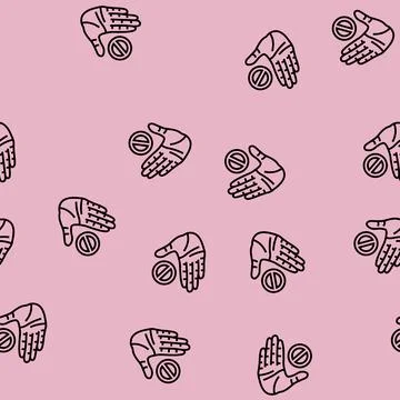 No hand line seamless pattern Stock Illustration