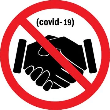 No hand shake sign. Avoid spreading corona virus. Stock Illustration