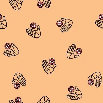 No hand vector seamless pattern Stock Illustration