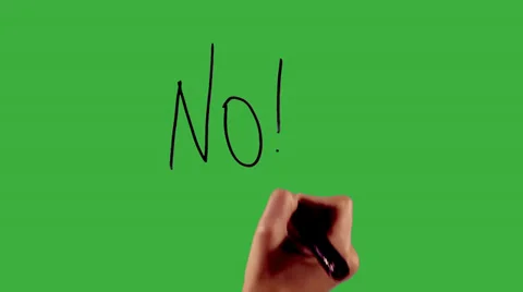 No - Hand writing on green screen Stock Footage 33783872