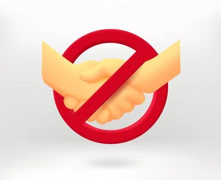 No hands shake with shaking hands icon. 3d vector illustration Stock-Illustration