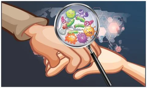 No handshake in any infection to avoid germs sharing Stock Illustration
