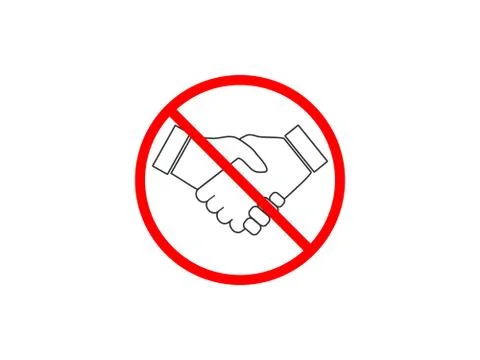 No handshake icon. Vector illustration, flat design. Stock Illustration