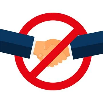 No Handshake icon. Vector illustration. No dealing. No collaboration Stock Illustration