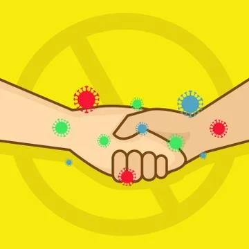 No Handshake To Prevent The Spread of Viruses Stock Illustration