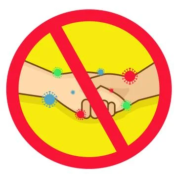 No Handshake Symbol To Prevent The Spread of Viruses Stock Illustration