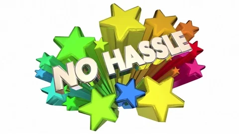 No Hassle Easy Care Free Words Stars 3d Animation Stock Footage