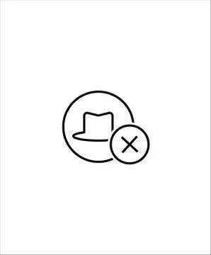 No hat icon,vector best line icon,simple design hat icon. Stock Illustration
