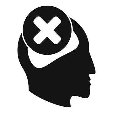No head memory icon simple vector. Ebony head Stock Illustration