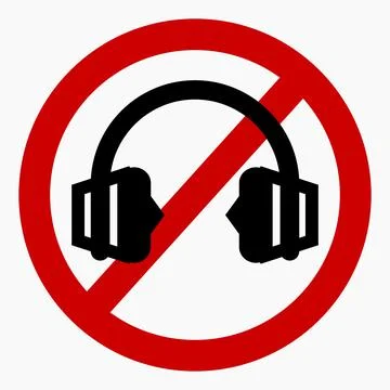 No headphones. Illustrazione stock