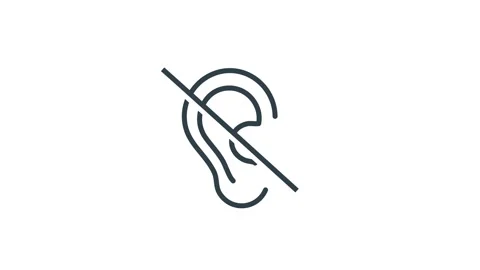 No hearing icon animation. 4K motion animation. Video stock 303563191