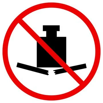 No heavy load icon. Do not place heavy objects on surface sign. Stock Illustration