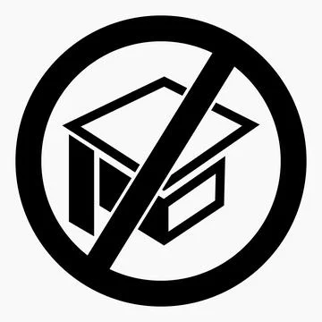No higher education icon. Study ban. Stock Illustration