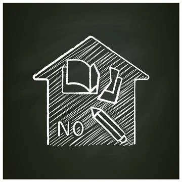 No homework chalk icon Stock Illustration