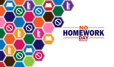No Homework Day Vector Template Design Illustration Stock Illustration